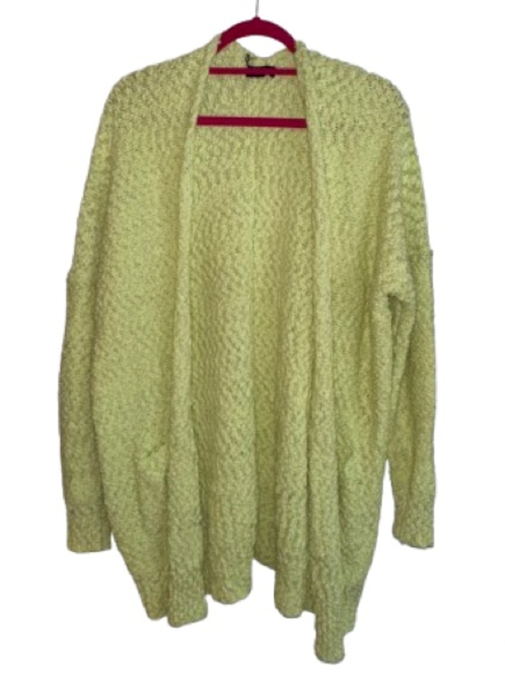 Rachel Open-Front Chunky Knit Cardigan - Bright Light Yellow